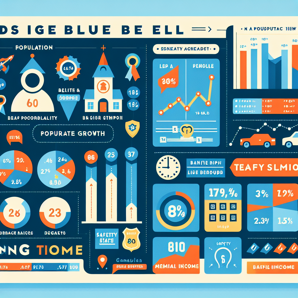 An infographic detailing the key aspects of living in Blue Bell, reflecting a safe and prosperous community.